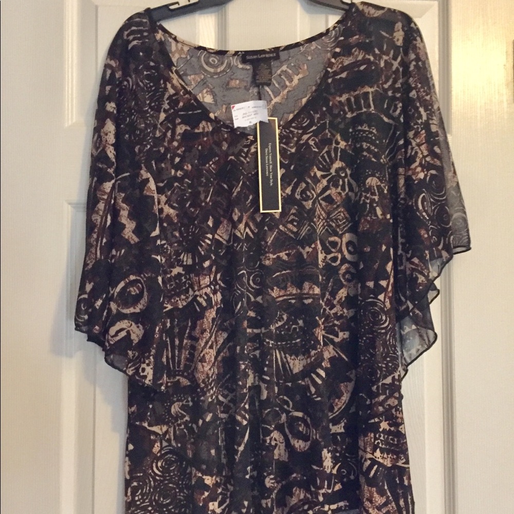 Susan Lawrence Black & brown top XL